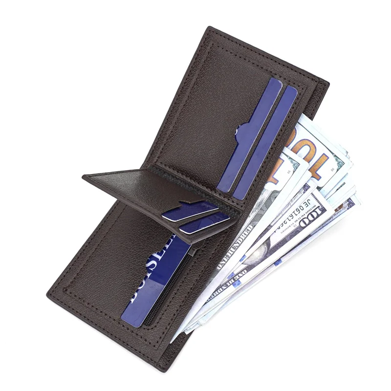 BAELLERRY D3034 Men's Retro RFID Blocking Wallet Card Holder Coin Purse Bag PU Leather Billfold - Brown