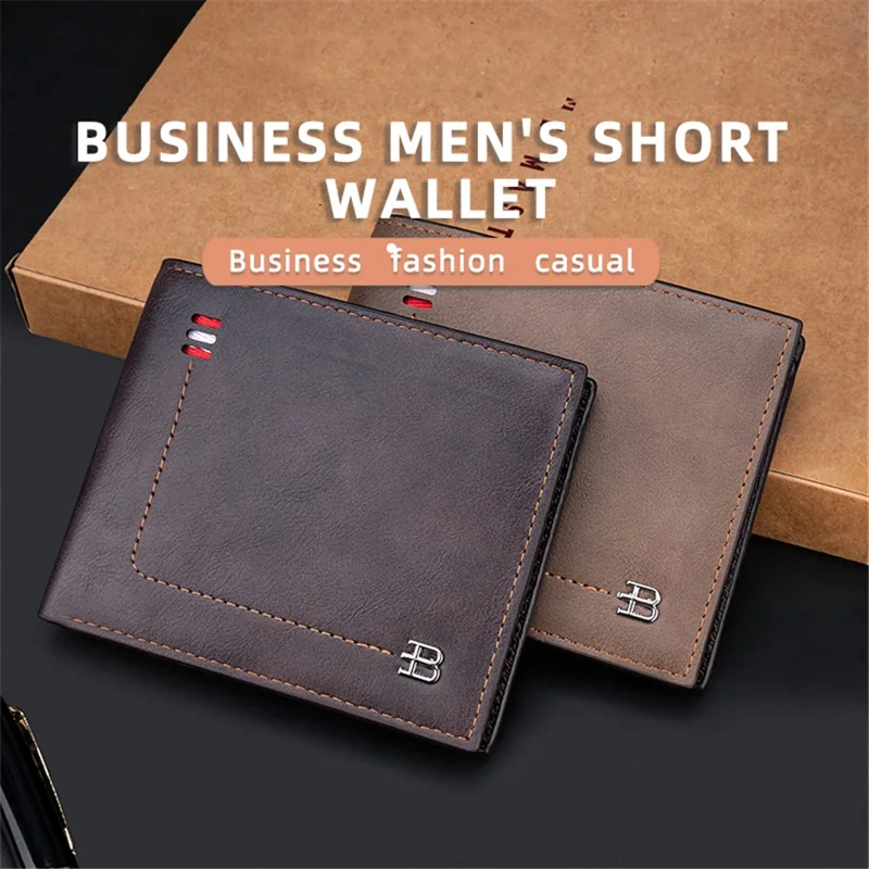 BAELLERRY D3034 Men's Retro RFID Blocking Wallet Card Holder Coin Purse Bag PU Leather Billfold - Brown