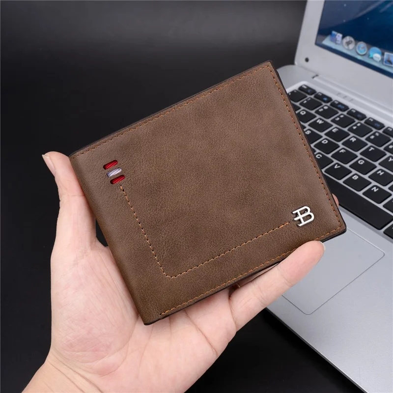 BAELLERRY D3034 Men's Retro RFID Blocking Wallet Card Holder Coin Purse Bag PU Leather Billfold - Brown