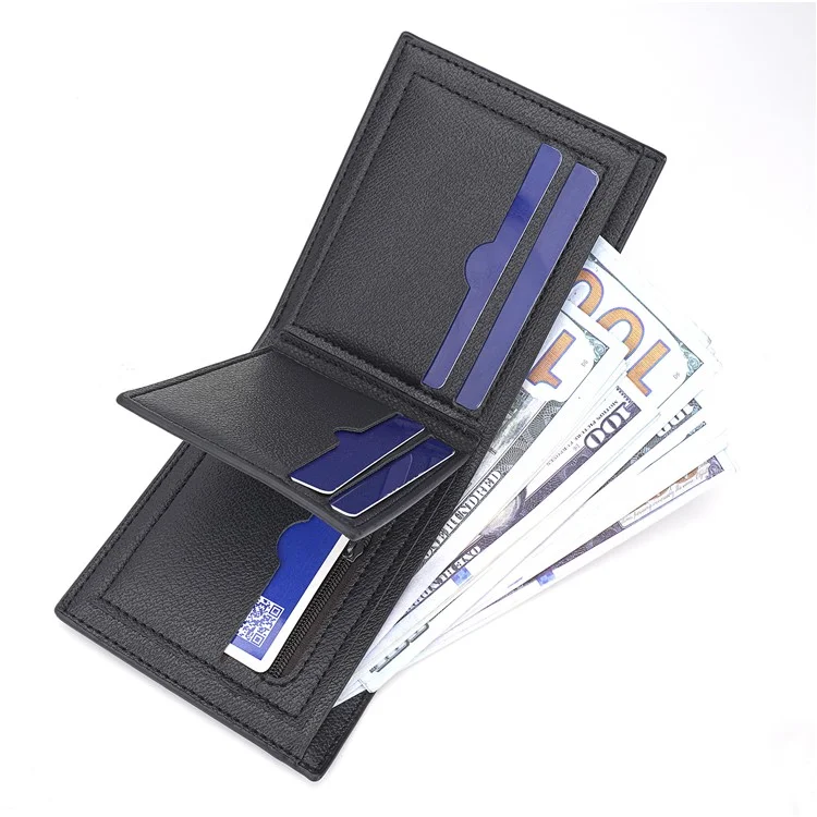 BAELLERRY D3034 Men's Retro RFID Blocking Wallet Card Holder Coin Purse Bag PU Leather Billfold - Black