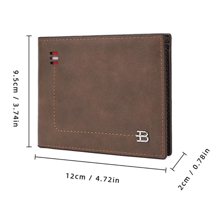 BAELLERRY D3034 Men's Retro RFID Blocking Wallet Card Holder Coin Purse Bag PU Leather Billfold - Black