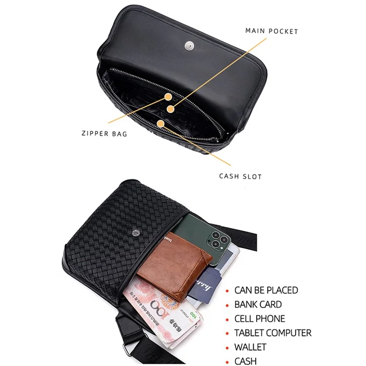 BAELLERRY N8915 Business Style Satchel PU Leather Crossbody Shoulder Bag Travel Commuting Daypack