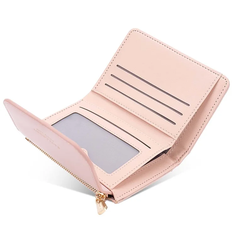 BAELLERRY N2404 Teen Girls Wallet PU Leather Card Storage Holder Pouch for Women - Pink