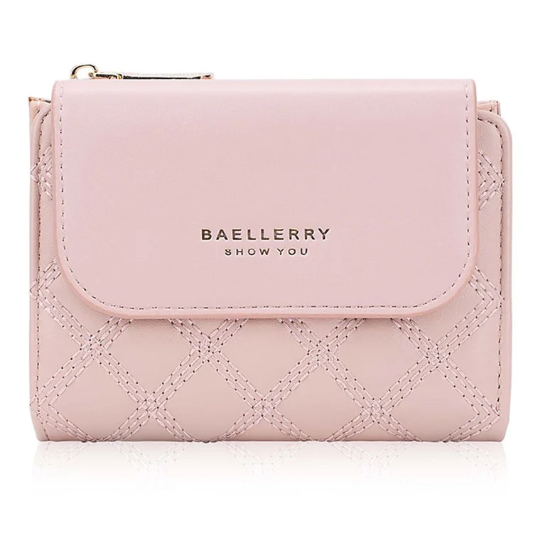 BAELLERRY N2404 Teen Girls Wallet PU Leather Card Storage Holder Pouch for Women - Pink