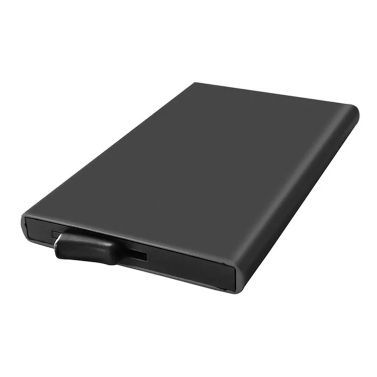 TDL006 Custodia per carta pop-up facile RFID Blocking ID Card Case Lega di alluminio Portacarte di credito - Nero