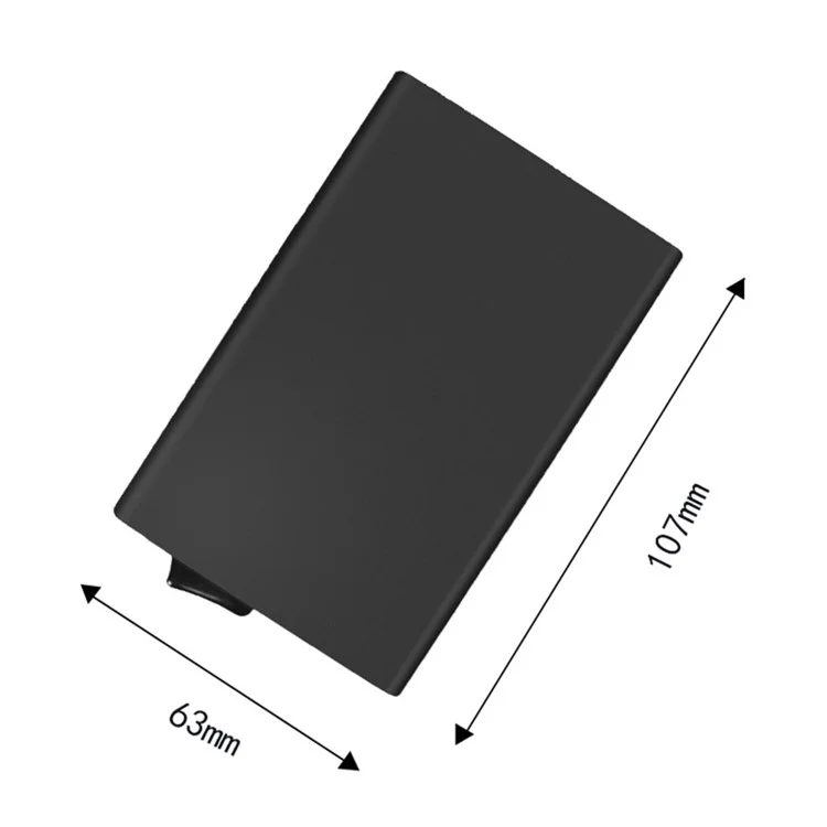 TDL006 Custodia per carta pop-up facile RFID Blocking ID Card Case Lega di alluminio Portacarte di credito - Nero