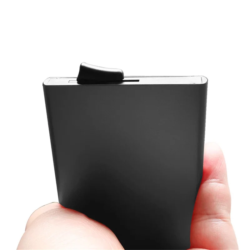 TDL006 Easy Pop-Up Card Bag RFID Blocking ID Card Case Aluminum Alloy Credit Card Holder - Silver