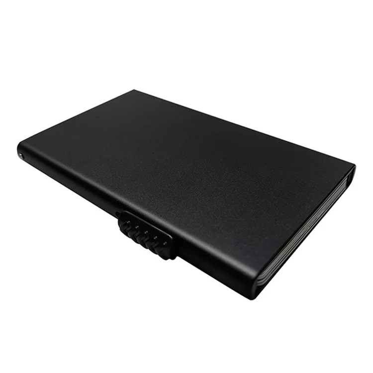 TDL003 RFID Blocking ID Card Case Aluminum Alloy Credit Card Holder Easy Pop-Up Card Bag - Schwarz