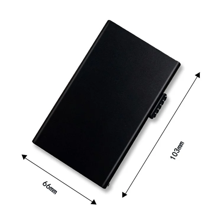 TDL003 RFID Blocking ID Card Case Aluminum Alloy Credit Card Holder Easy Pop-Up Card Bag - Schwarz