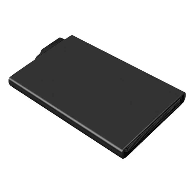 TDL007 Custodia in Lega di Alluminio per Carte di Credito Protezione RFID Porta Carte di Credito e ID Facile Pop-Up Design - Nero
