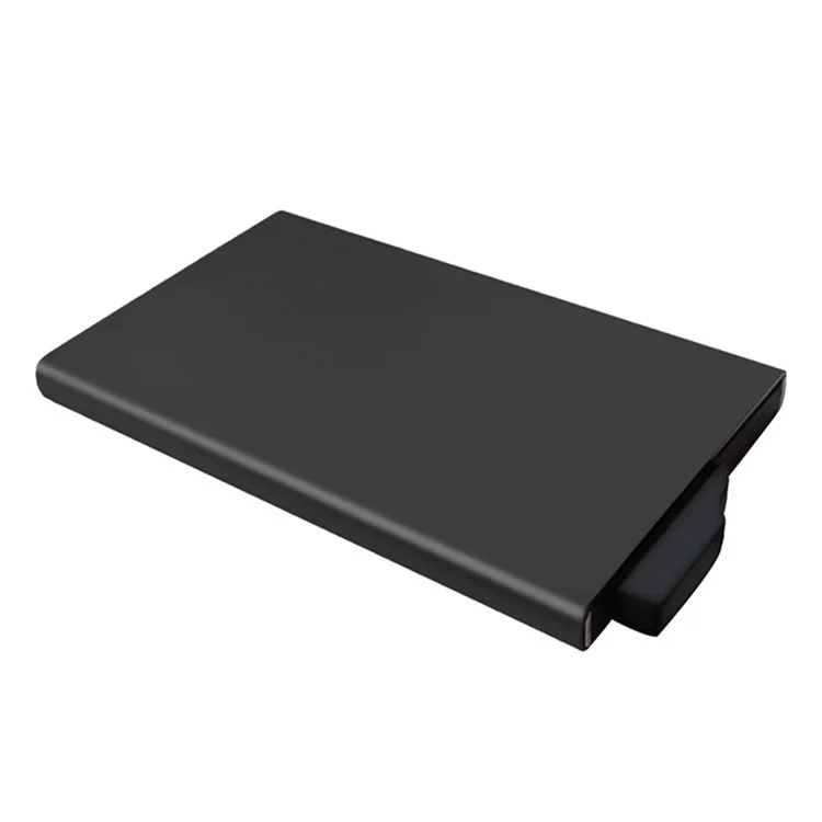 TDL007 Custodia in Lega di Alluminio per Carte di Credito Protezione RFID Porta Carte di Credito e ID Facile Pop-Up Design - Nero