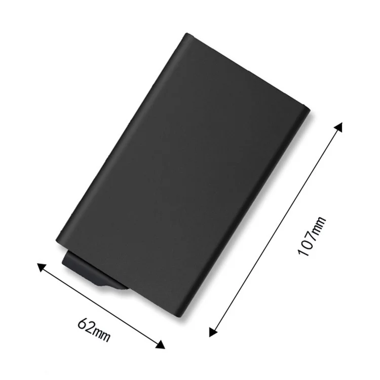 TDL007 Custodia in Lega di Alluminio per Carte di Credito Protezione RFID Porta Carte di Credito e ID Facile Pop-Up Design - Nero
