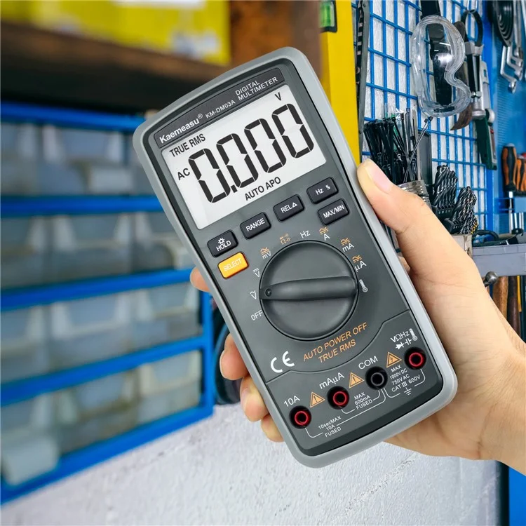 KAEMEASU KM-DM03A High Precision Digital Multimeter 6000 Count Display AC / DC Smart Tester, without Battery