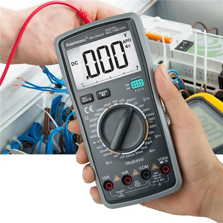 KAEMEASU KM-DM02S Affichage LCD Multimètre Numérique Intelligent Diffusion Vocale Testeur Électrique pour Tension CA / CC, Courant, Sans Piles