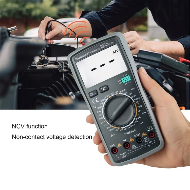 KAEMEASU KM-DM02S Affichage LCD Multimètre Numérique Intelligent Diffusion Vocale Testeur Électrique pour Tension CA / CC, Courant, Sans Piles