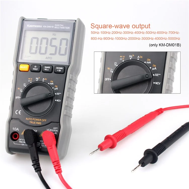 Kaemeasu KM-DM01B High-Precision Auto Multimeter Square Wave Output Multifunktion Multimeter Mit Taschenlampe, Keine Batterie