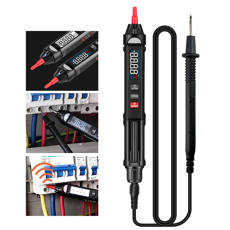 KAEMEASU KM-DM07B Penneformet digital multimeter vekselspænding/lige strøm 5999 tællinger Smart-meter bærbar penneprøveapparat, uden batteri