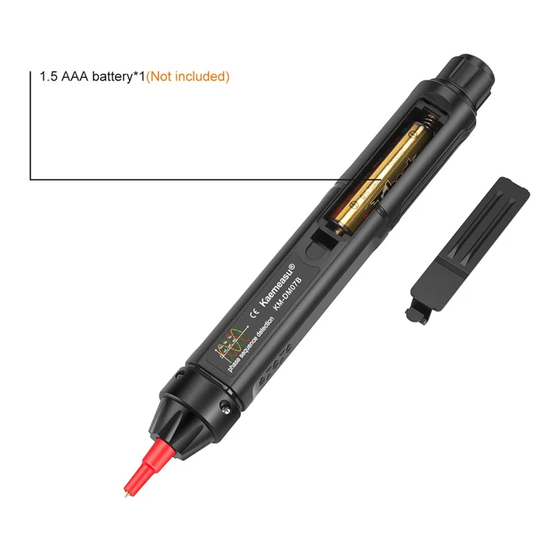 KAEMEASU KM-DM07B Penneformet digital multimeter vekselspænding/lige strøm 5999 tællinger Smart-meter bærbar penneprøveapparat, uden batteri