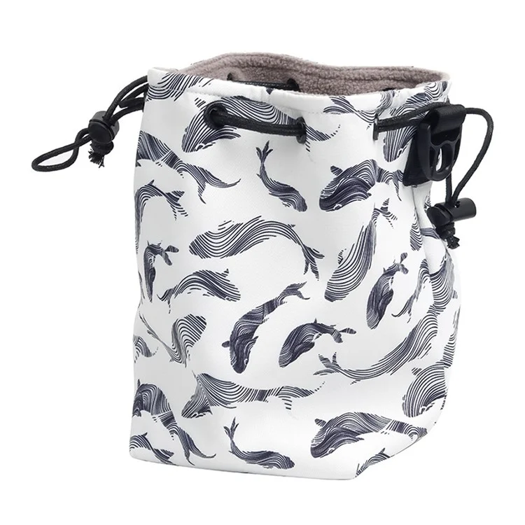 Printing Waterproof Drawstring Camera Bag for Instant Cameras Versatile Storage Bag - Whale