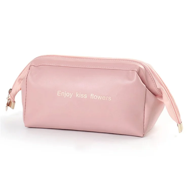 17.5 x 9 x 10cm Sac de Rangement pour Maquillage et Cosmétiques en PU, Organisateur Zippé Portable pour Voyage, Taille : S - Rose