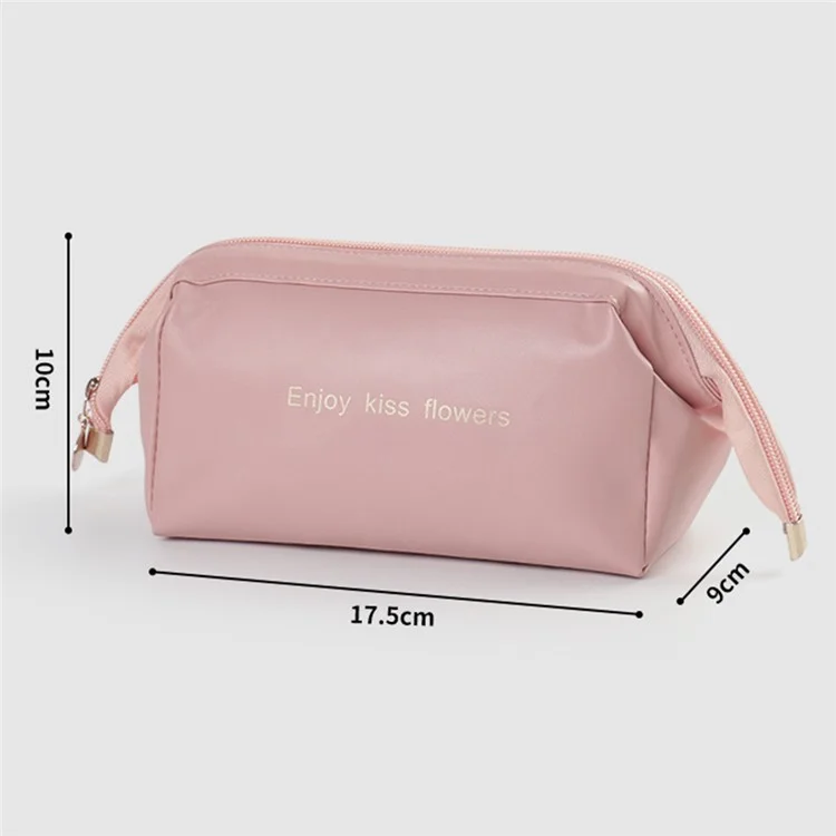 17.5 x 9 x 10cm Sac de Rangement pour Maquillage et Cosmétiques en PU, Organisateur Zippé Portable pour Voyage, Taille : S - Rose