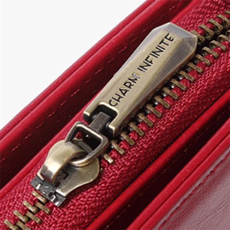 1666 Mini PU Leather Women Crossbody Bag Vertical Phone Carrying Bag - Wine Red