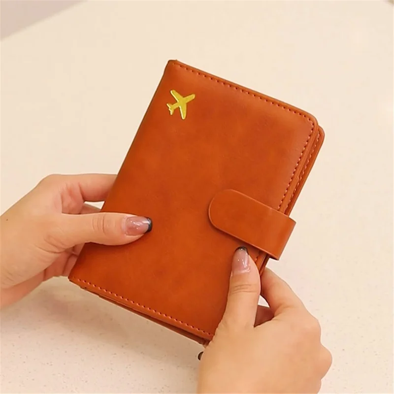 HZ713 Travel Passport Bag RFID Blocking PU Leather Credit Cards Holder Bag - Grey