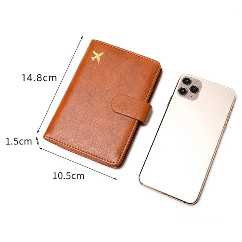 HZ713 Travel Passport Bag RFID Blocking PU Leather Credit Cards Holder Bag - Grey
