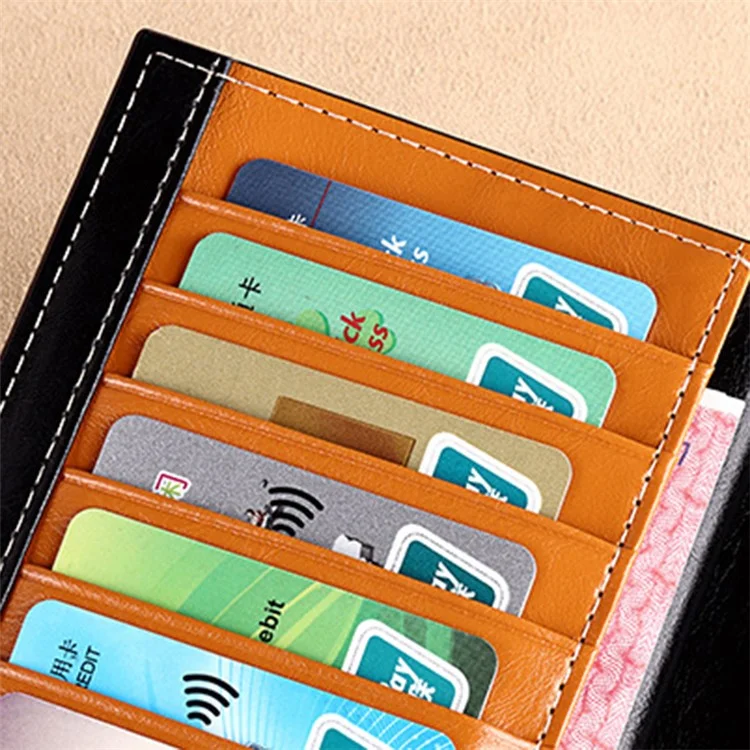 BANYANU BYN-8199 Портмоне для женщин из воскованной коровьей кожи с блокировкой RFID - Коричневый 