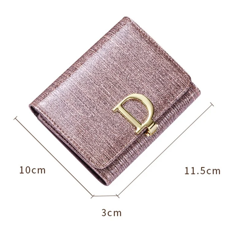 BANYANU BYN-3206 D Boucle en cuir de vache perlée Portefeuille triptyque pour femme - Rose scintillant