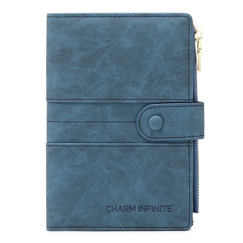 CHARM INFINITE 1676 Travel Passport Holder RFID Blocking PU Leather Wallet - Blue