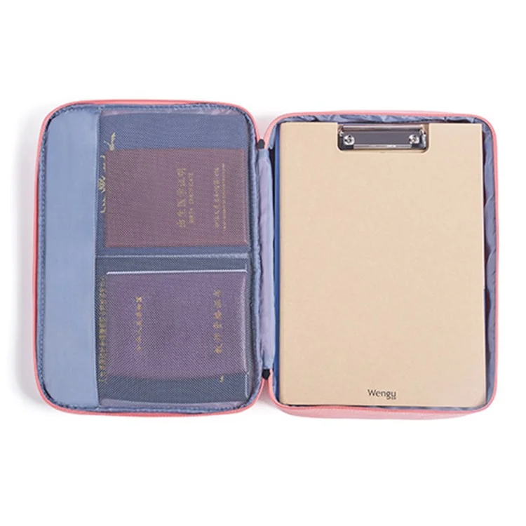 Dokumententasche aus Nylon, tragbar, für den Haushalt, Reisepass-Organizer - Navy Blau