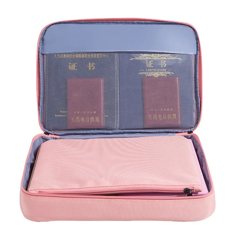 Dokumententasche aus Nylon, tragbar, für den Haushalt, Reisepass-Organizer - Navy Blau