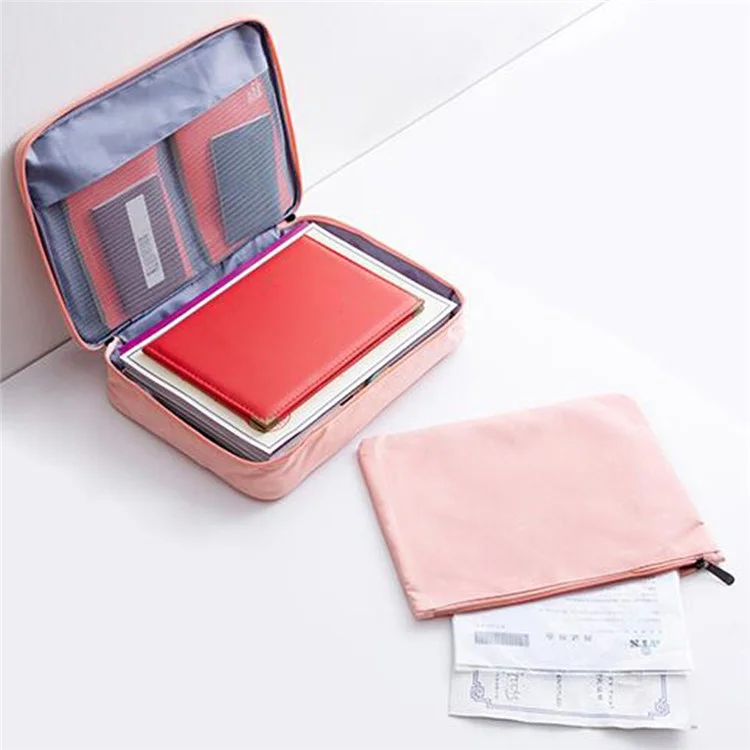 Dokumententasche aus Nylon, tragbar, für den Haushalt, Reisepass-Organizer - Navy Blau