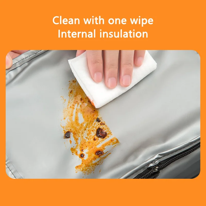 Velvet Cloth Double Layer Lunch Bag Insulated Bento Lunch Box Carrying Bag - Green