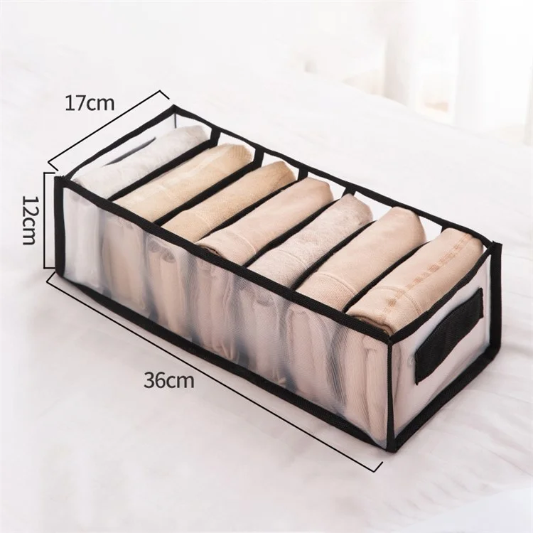 5pcs Closet Underwear Drawer Organizer Organizer Gauze Storage Divider Boîte Pour Chaussettes Bras - Noir