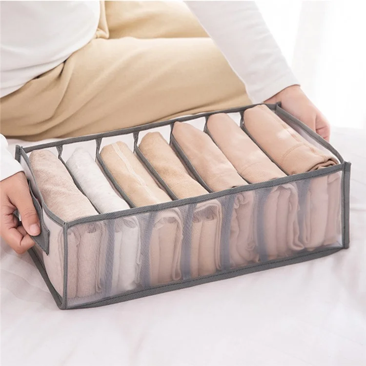 5pcs Closet Underwear Drawer Organizer Organizer Gauze Storage Divider Boîte Pour Chaussettes Bras - Noir