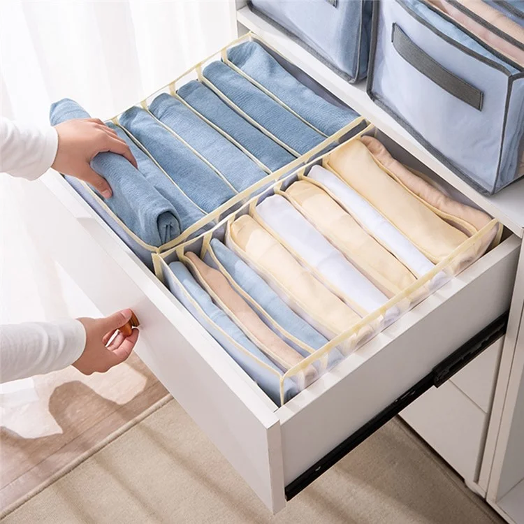 5PCS Closet Underwear Drawer Organizer Gauze Storage Divider Box für Socken BHs - Schwarz