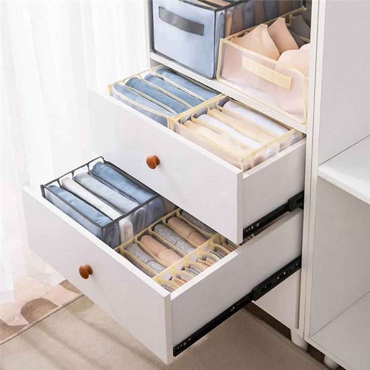 5PCS Closet Underwear Drawer Organizer Gauze Storage Divider Box für Socken BHs - Schwarz