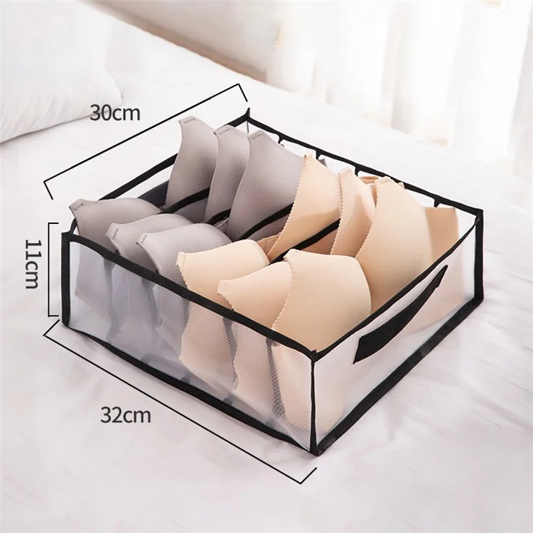 5pcs Closet Underwear Drawer Organizer Organizer Gauze Storage Divider Boîte Pour Chaussettes Bras - Noir