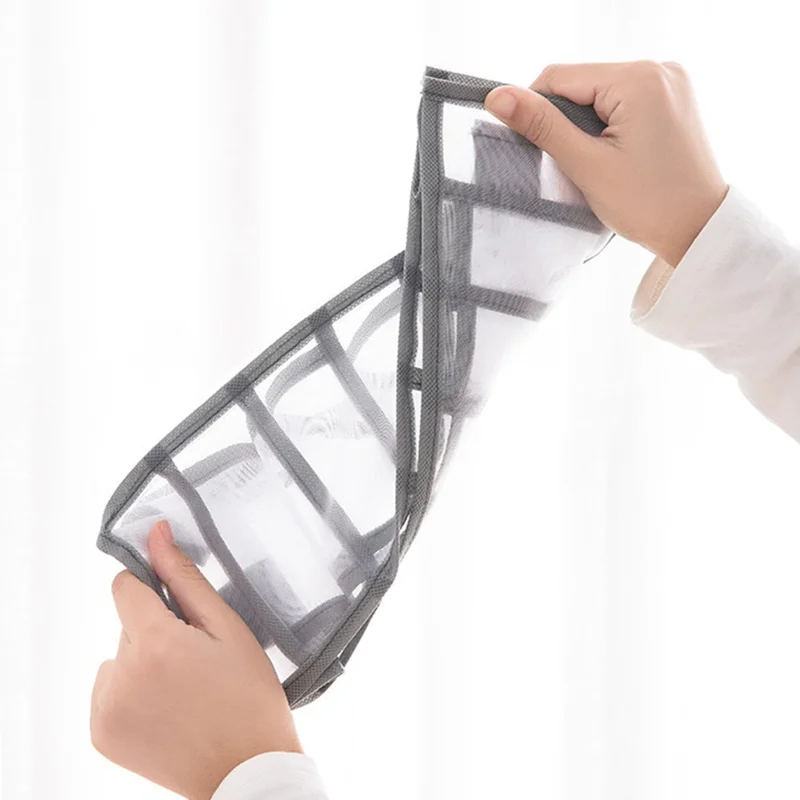 12 Grids Jeans Storage Bag Wardrobe Clothes Separation Organizer Compartment - Grey