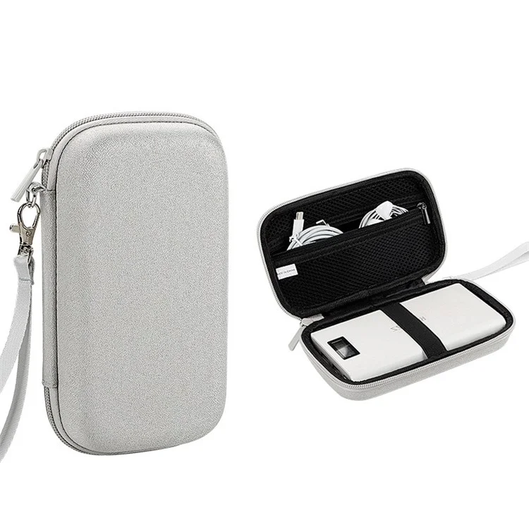 Organisateur de câble de données Sac de rangement des accessoires numériques avec cordon, taille L - Gris