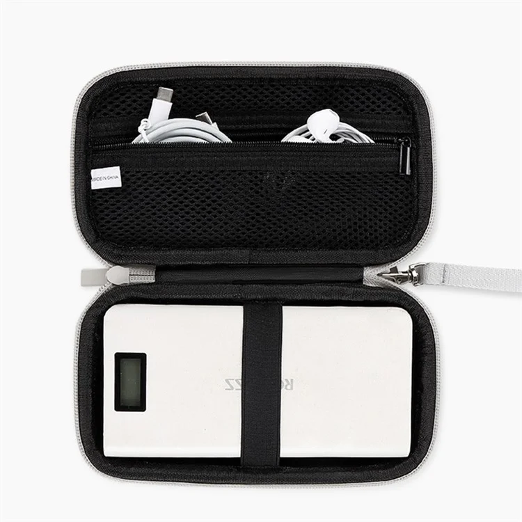 Organisateur de câble de données Sac de rangement des accessoires numériques avec cordon, taille L - Gris