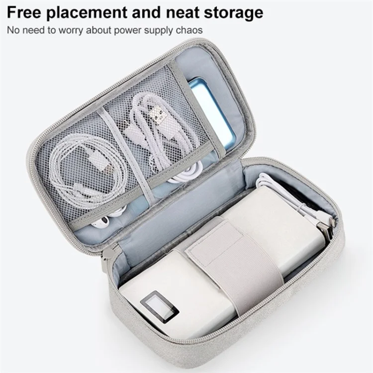 Travel U Disk Data Cable Organizer Les Accessoires Numériques Sac de Stockage, Taille M - Gris