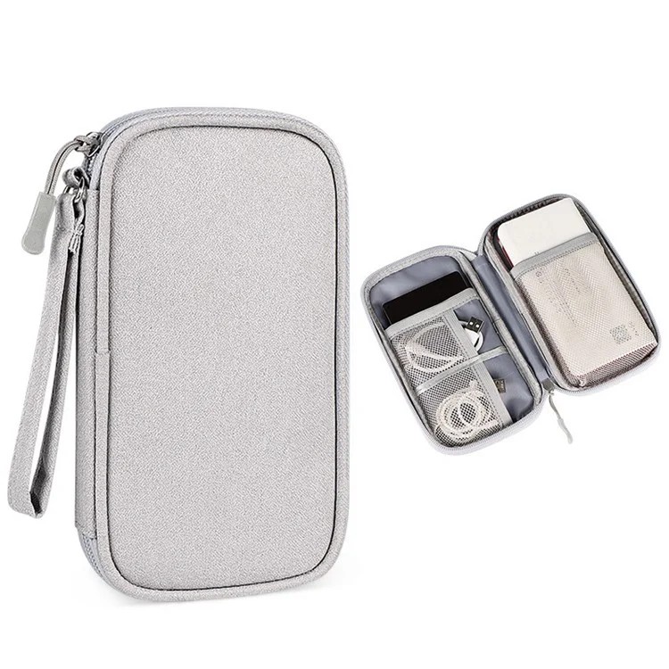 Travel Cable Organizer Waterproof Portable Digital Storage Bag, Size S - Grey