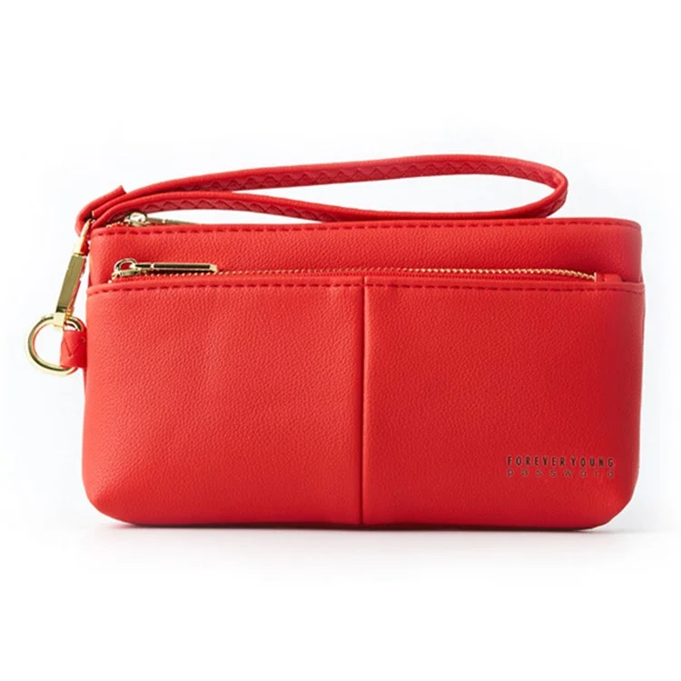 FOREVER YOUNG PL825-13 Portafoglio da donna lungo Clutch Bag in pelle PU - Rosso