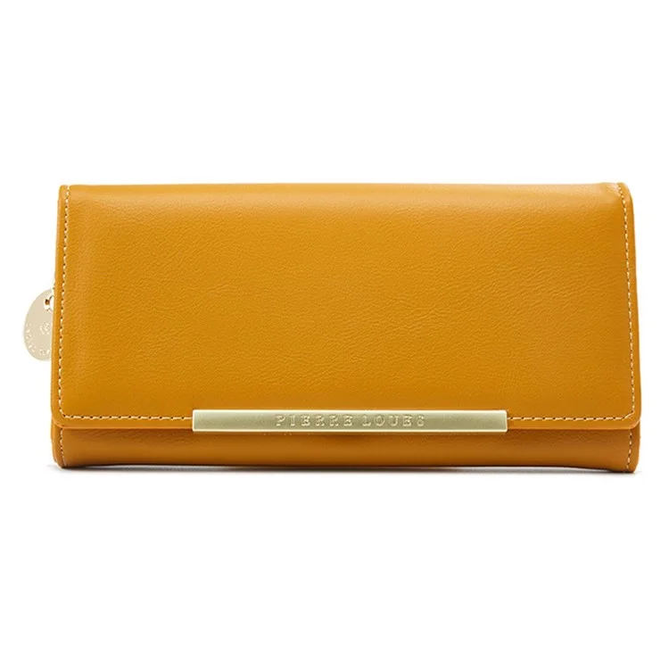 PIERRE LOUES PL728-18 Portafoglio Lungo da Donna in Pelle PU Clutch Bag Bi-fold - Giallo