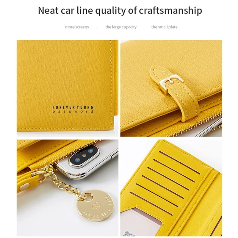 FOREVER YOUNG PL821-4-1 Stylish Women Long Wallet PU Leather Clutch Bag - Red