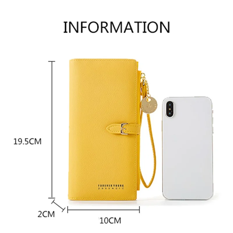 FOREVER YOUNG PL821-4-1 Stylish Women Long Wallet PU Leather Clutch Bag - Red