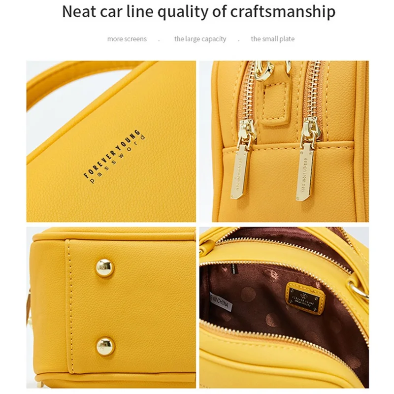 FOREVER YOUNG PL914-11 Solid Color PU Leather Women Crossbody Bag - Baby Blue